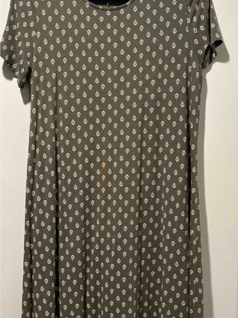 Old Navy Olive Green Short-Sleeve Printed Tunic